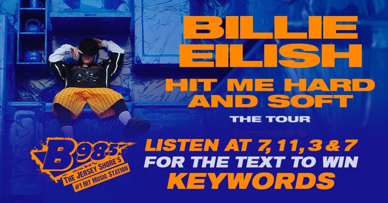 TEXT-TO WIN: Win Em Before You Can Buy Em – Billie Eilish at the Prudential Center in Newark – October 9th!